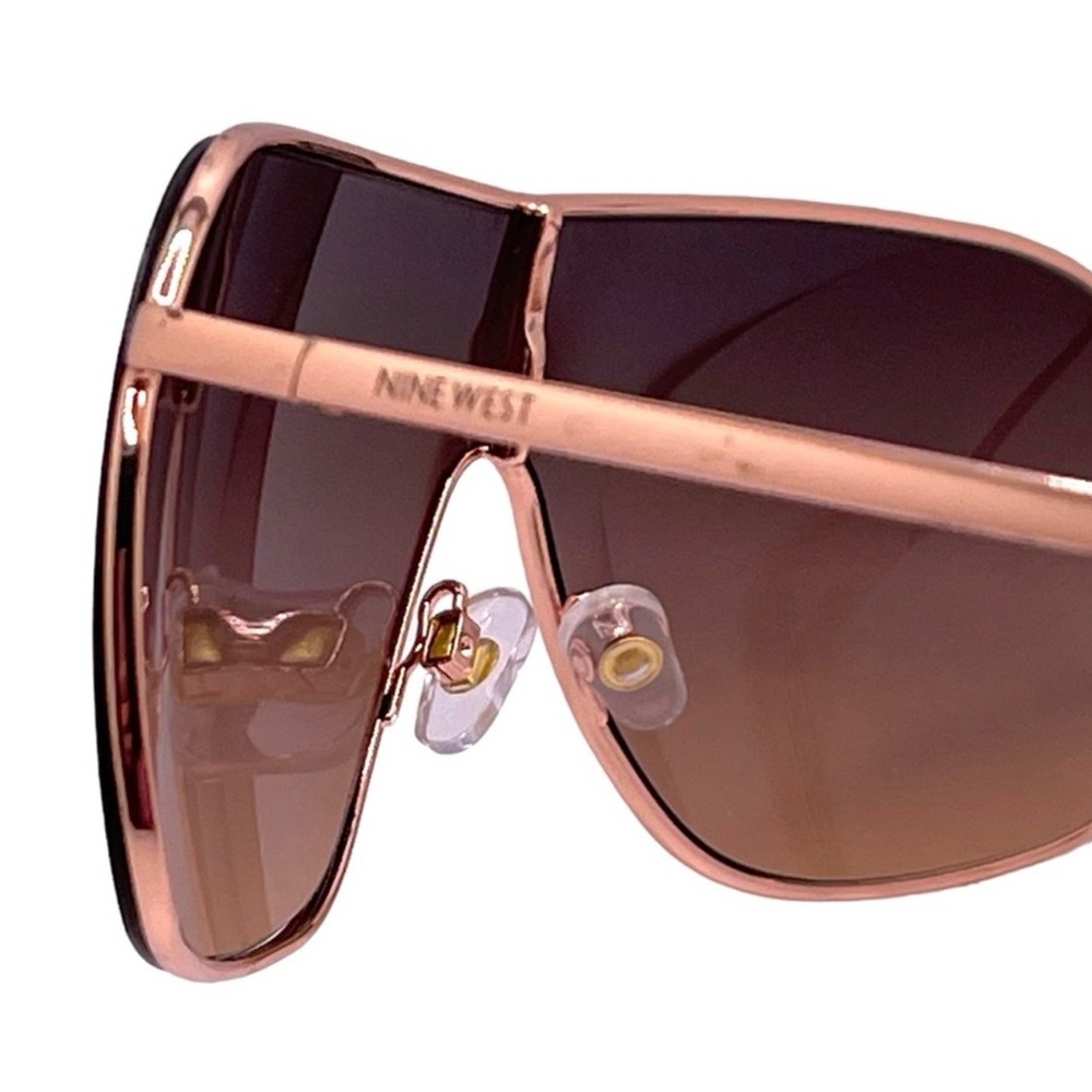 Nine West Rose Gold Metal Shield Sunglasses - Picture 7 of 12